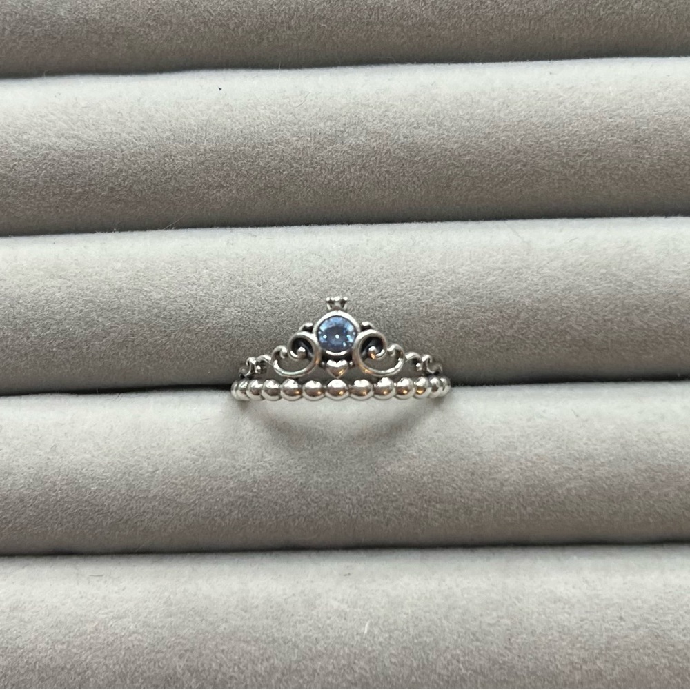 Auth👑PANDORA X DISNEY 925 Sterling Silver Cinderella Tiara Ring
